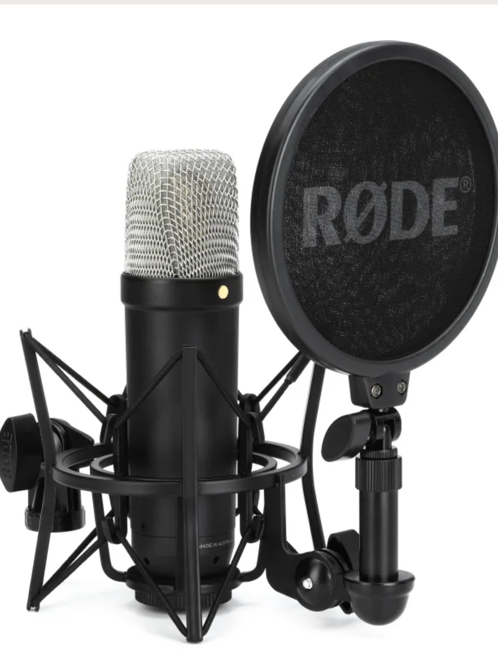 Rode NT1 5th Generation Condenser Microphone with SM6 Shockmount and Pop Filter
